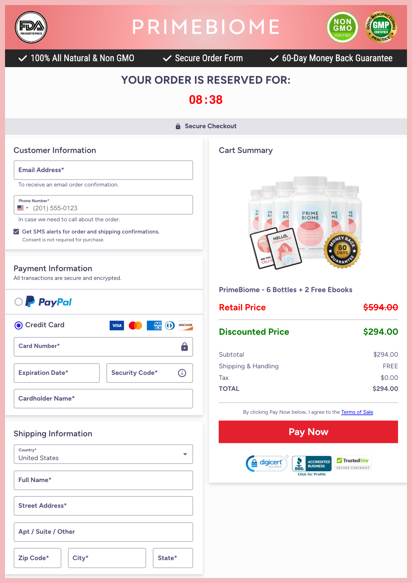 PrimeBiome Official Website Secure Order Page